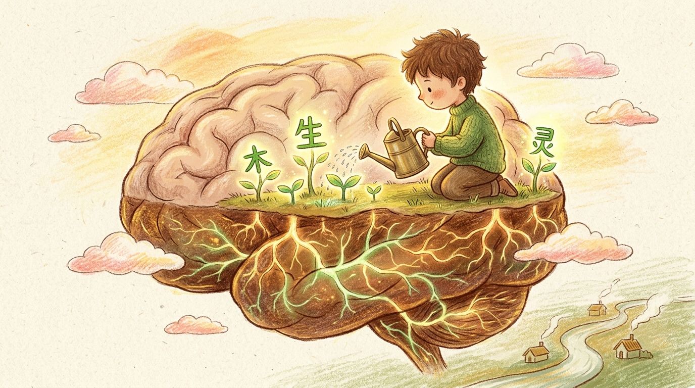 記憶就像大腦花園裡的種子，需要長週期的分散澆灌，神經突觸才能長成穩固的長期記憶網絡